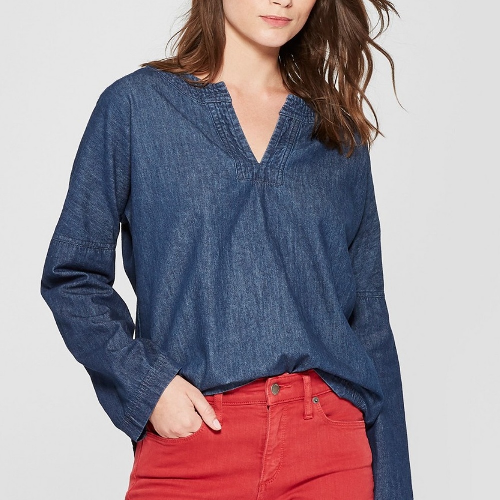 CLOSET CLOSING | Long Sleeve Denim Top Dark Wash